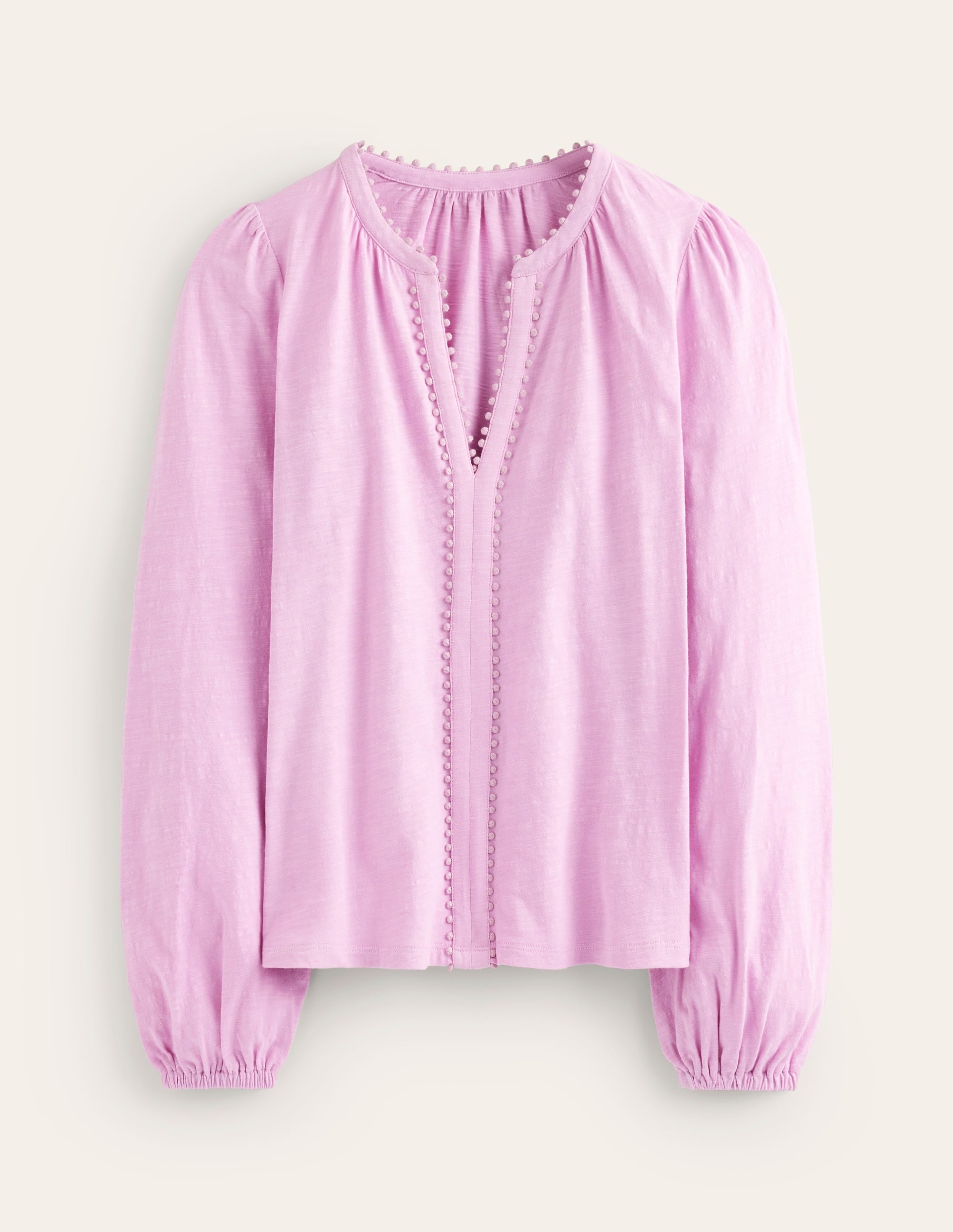 Ali Long Sleeve Pom Top-Soft Lavendar - Image 5