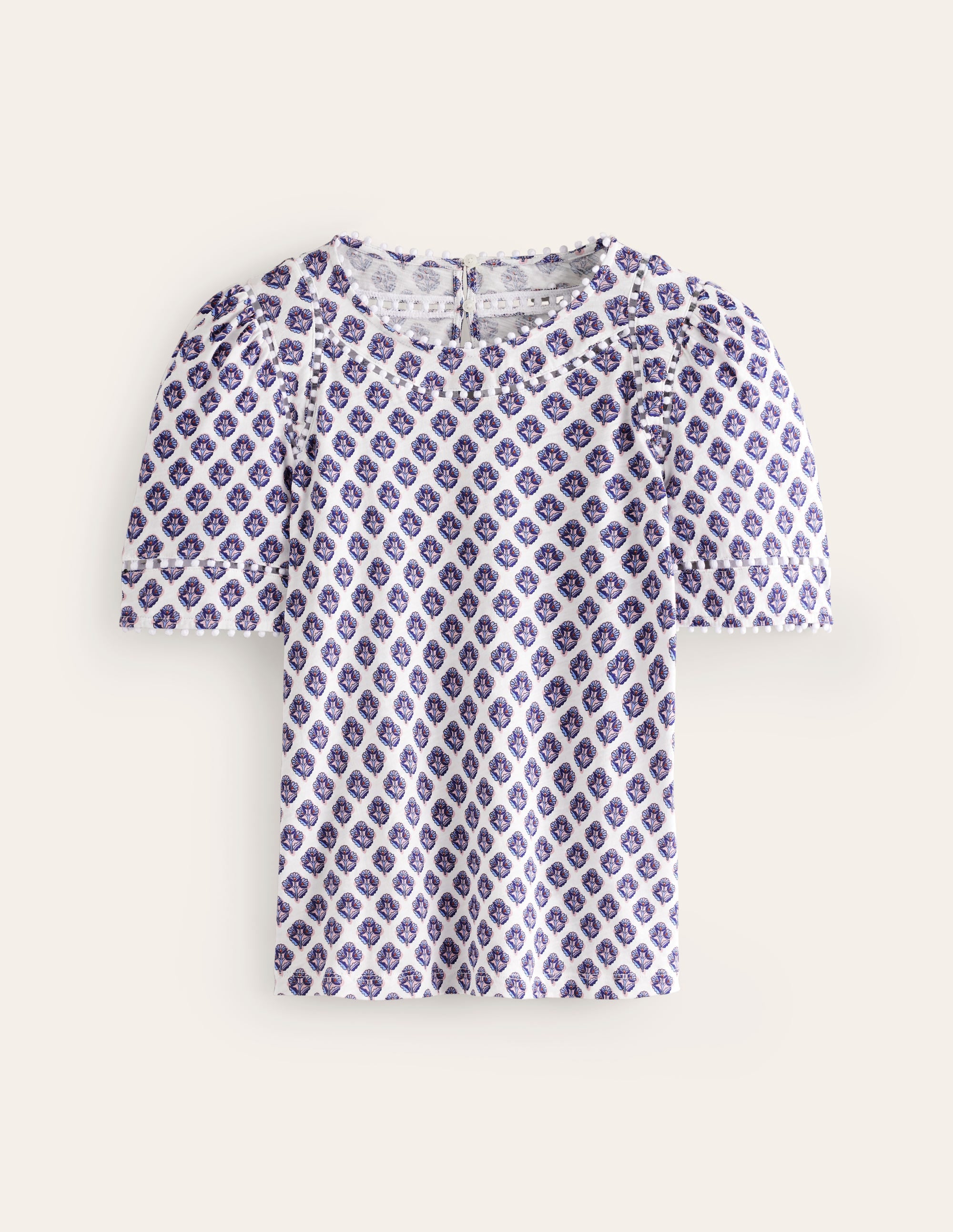 Mila Trim Detail Top-Ivory, Pome Stamp - Image 5