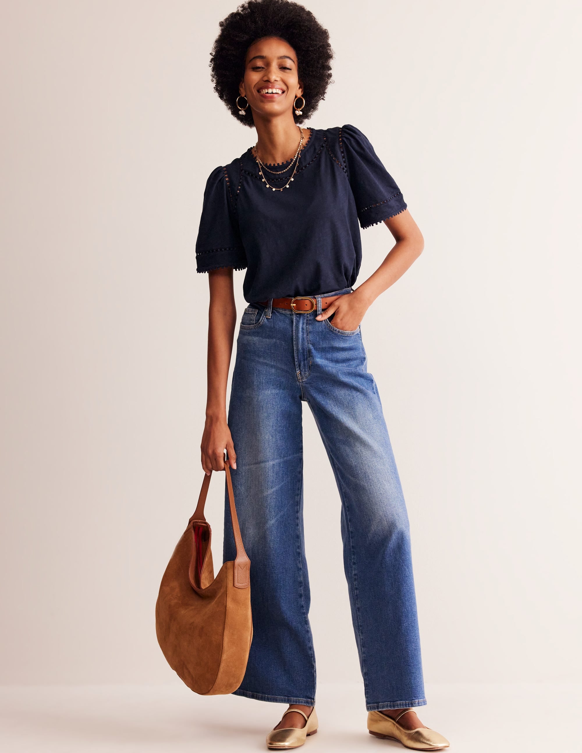 Mila Trim Detail Top-Navy - Image 4