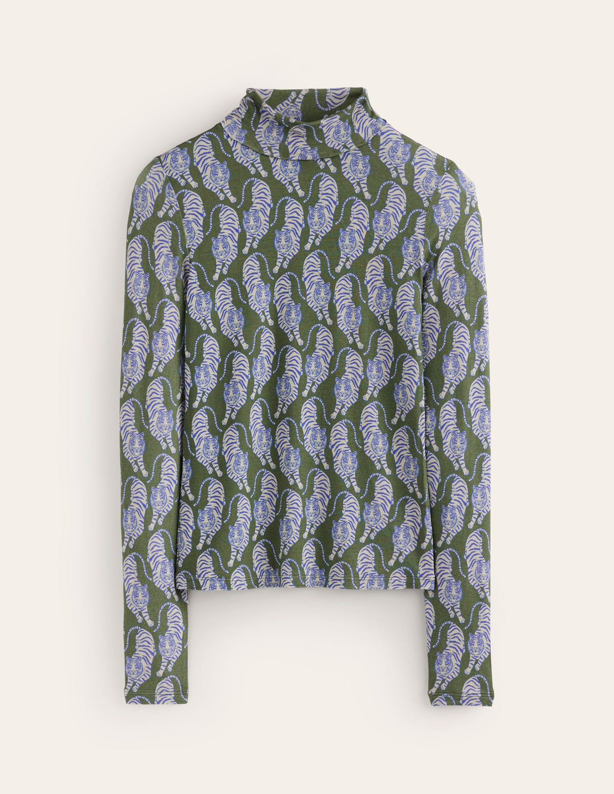Polly Jersey Top-Chive, Tiger-5