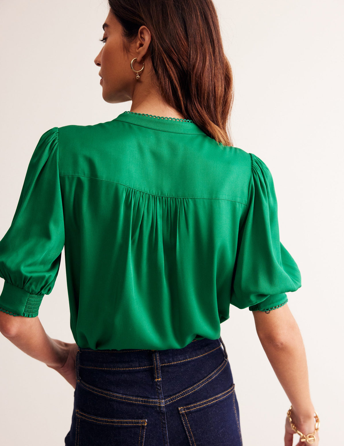 Ara Short Sleeve Top-Rich Emerald - Image 3