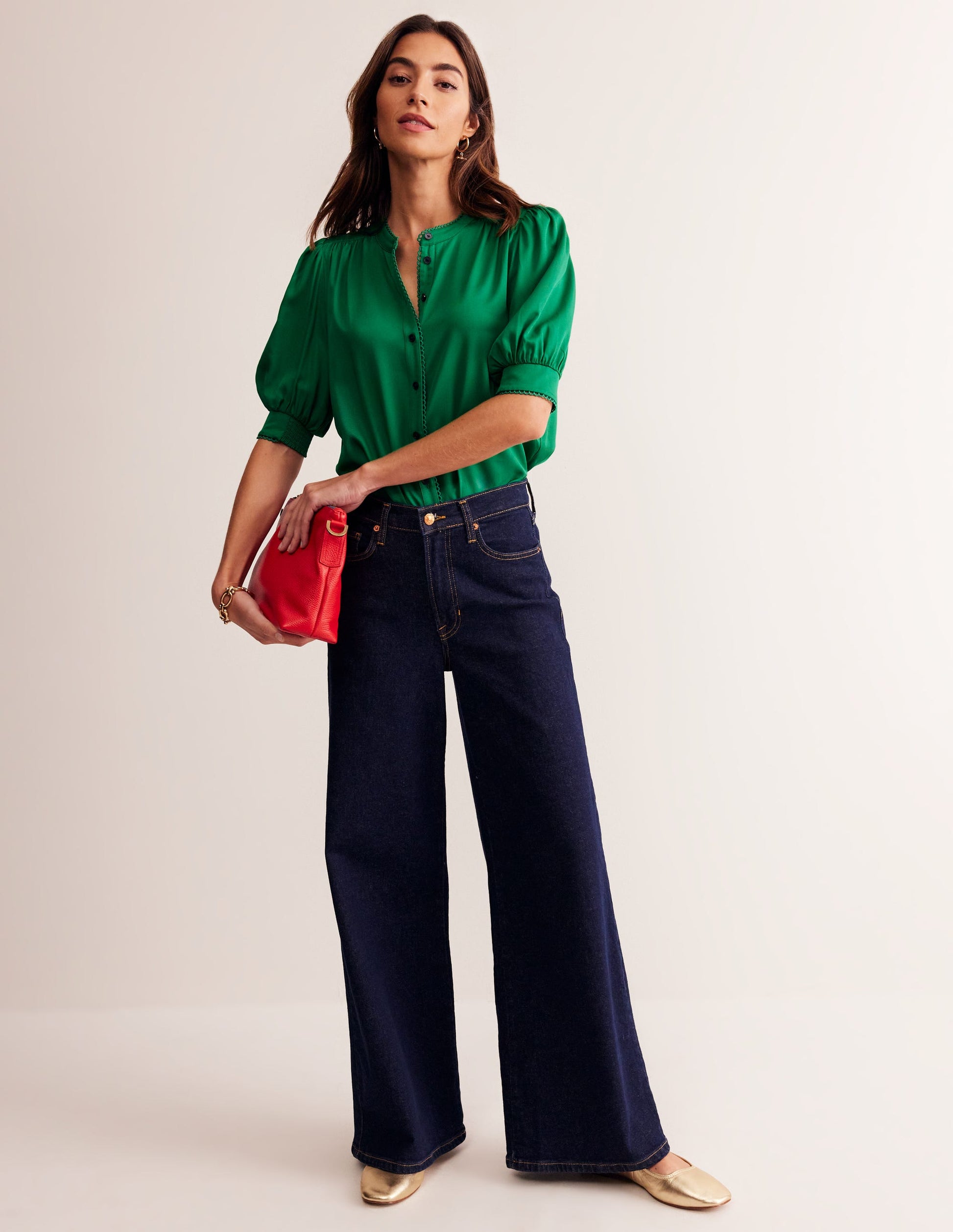 Ara Short Sleeve Top-Rich Emerald-4