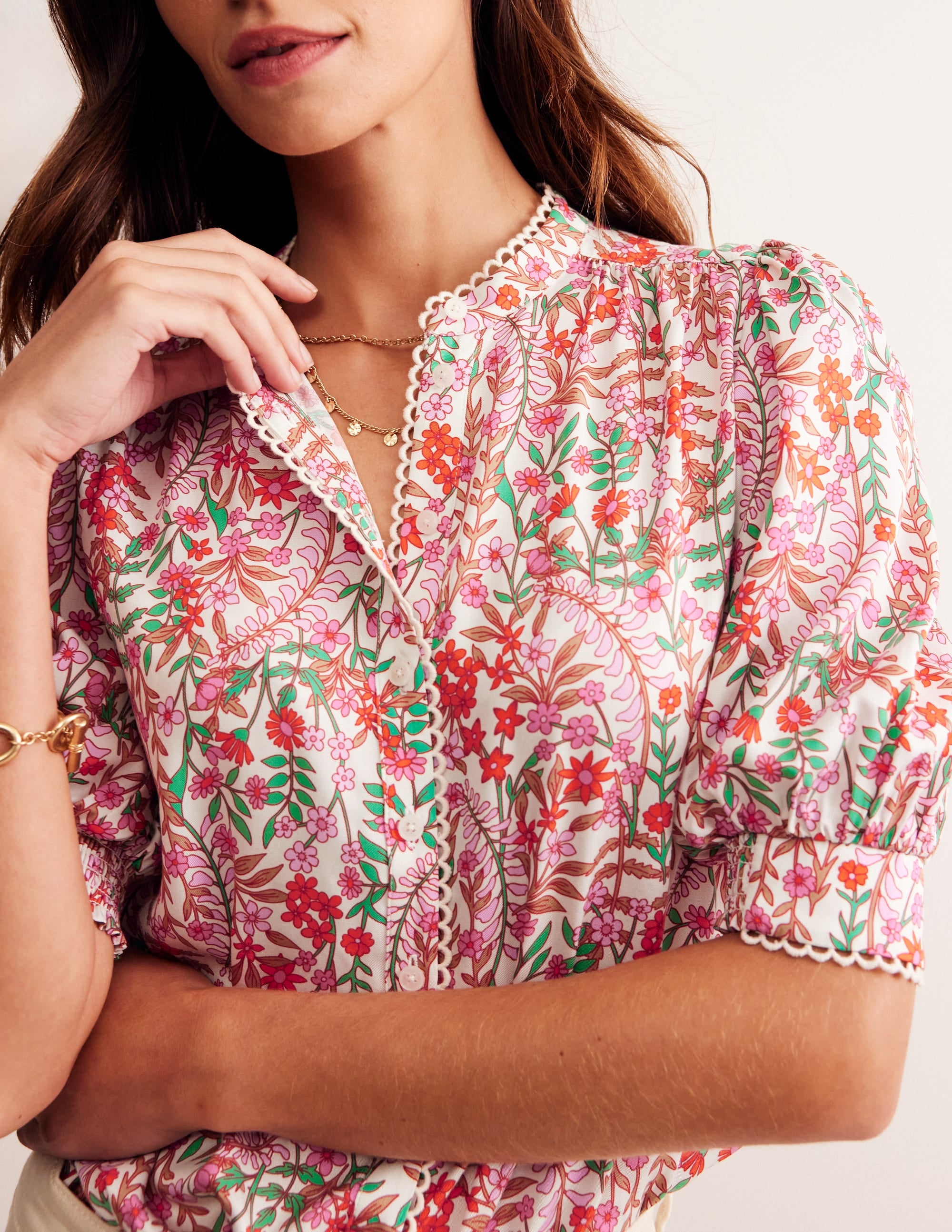 Ara Short Sleeve Top-Multi, Foliage Bud - Image 2