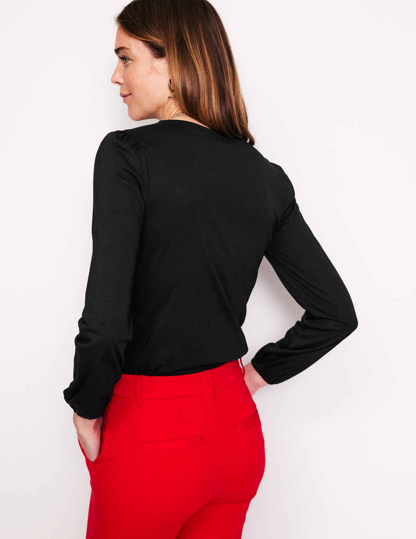 Supersoft Long Sleeve Top-Black