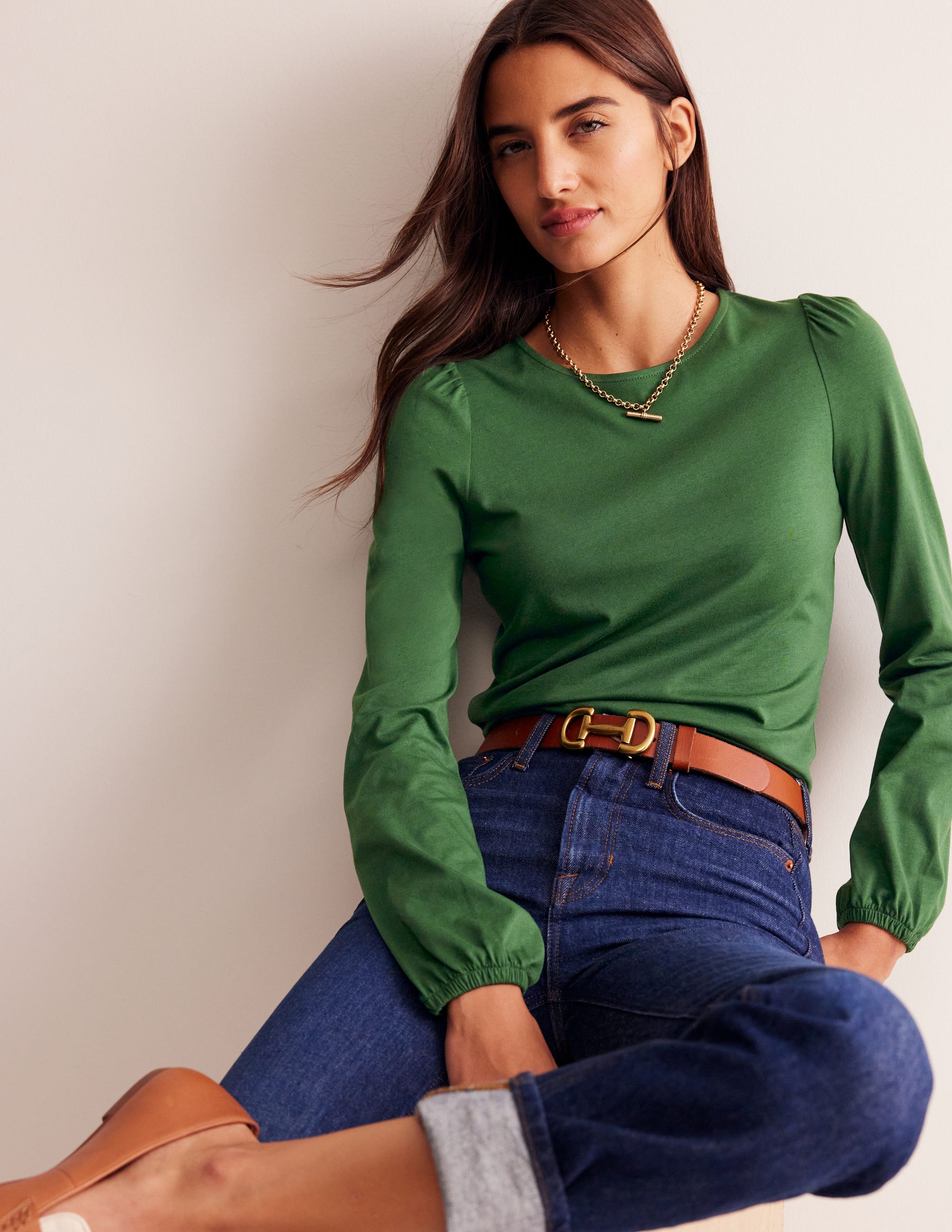 Supersoft Long Sleeve Top-Pine - Image 4