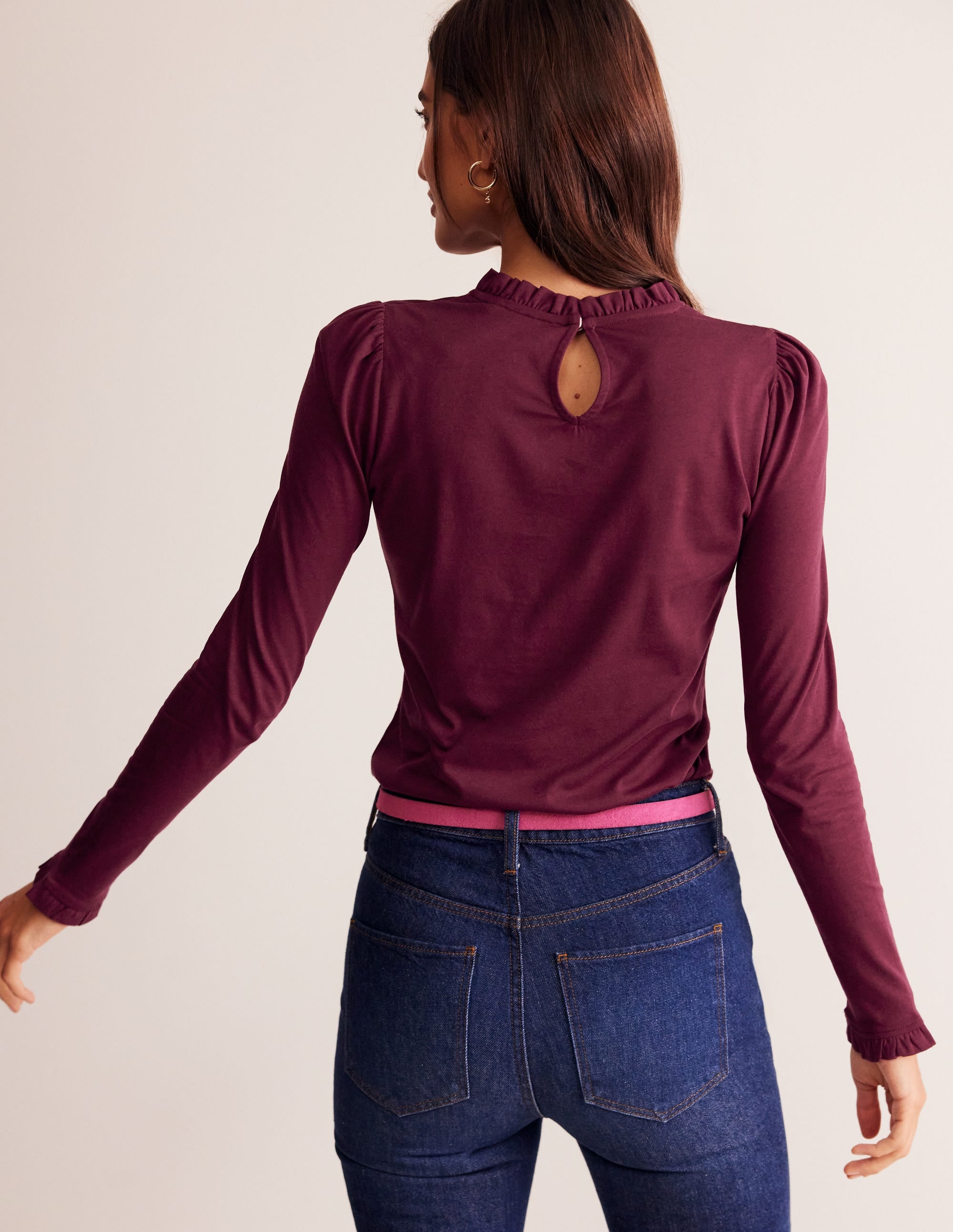 Supersoft Frill Detail Top-Deep Wisteria - Image 3