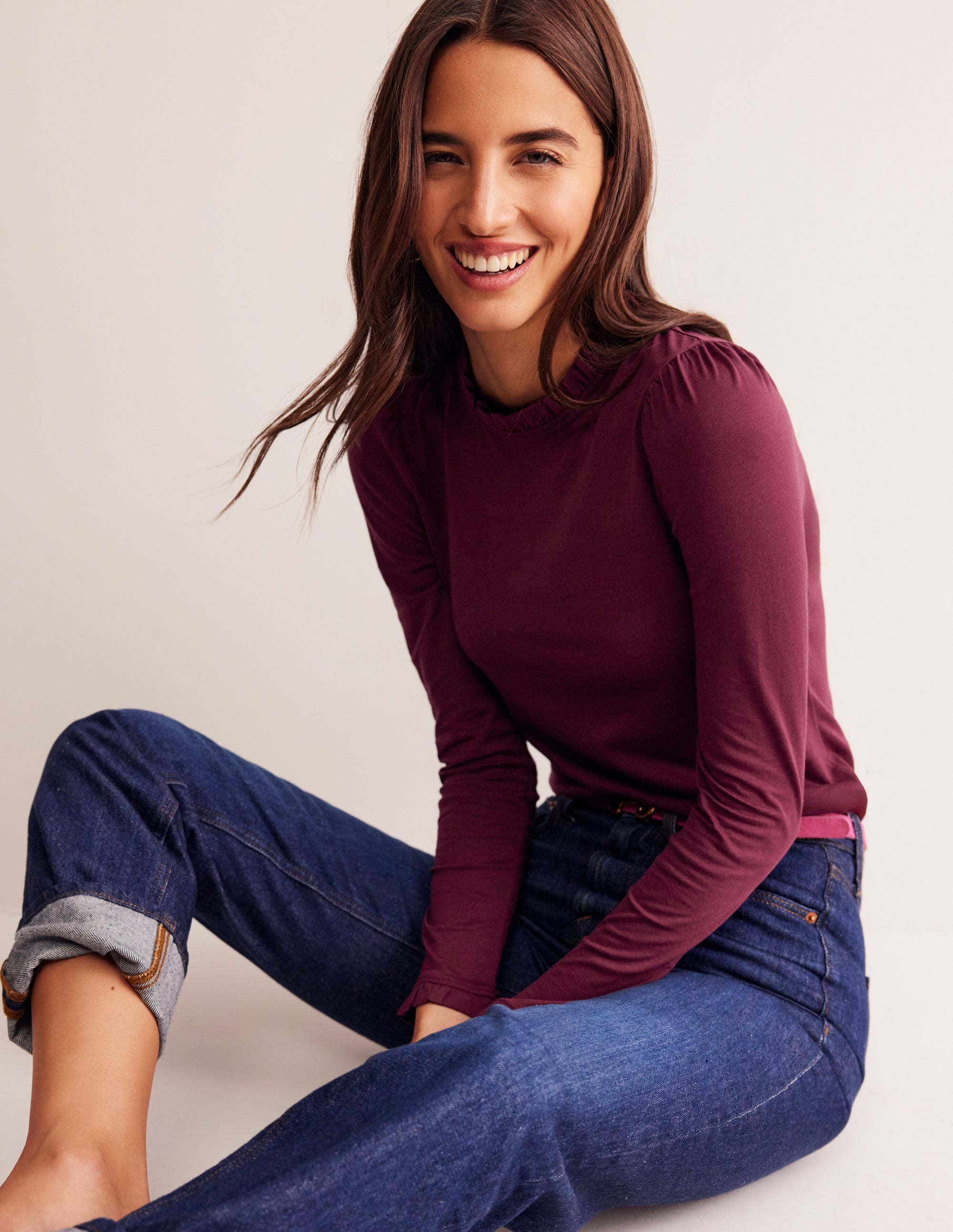 Supersoft Frill Detail Top-Deep Wisteria - Image 4