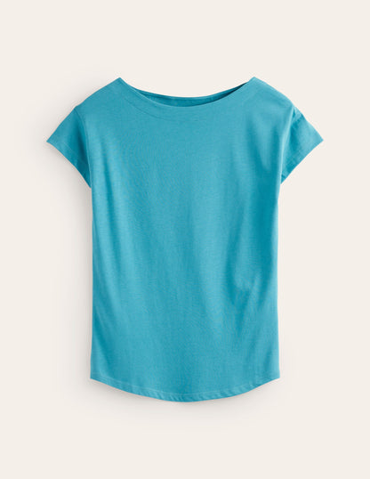 Supersoft Boat Neck T-Shirt-Blue Grass-5