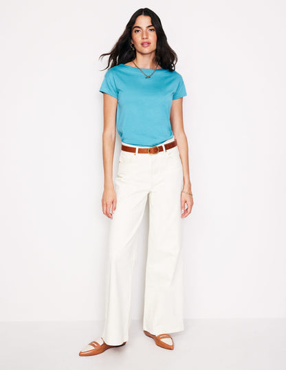 Supersoft Boat Neck T-Shirt-Blue Grass-4