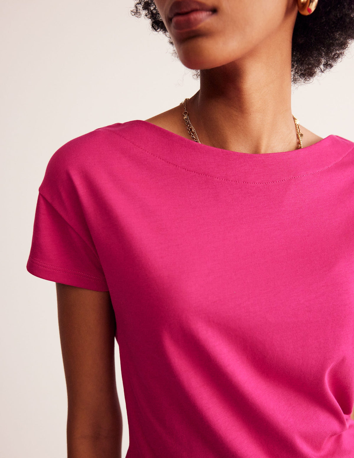 Supersoft Boat Neck T-Shirt-Cherry Jam - Image 2