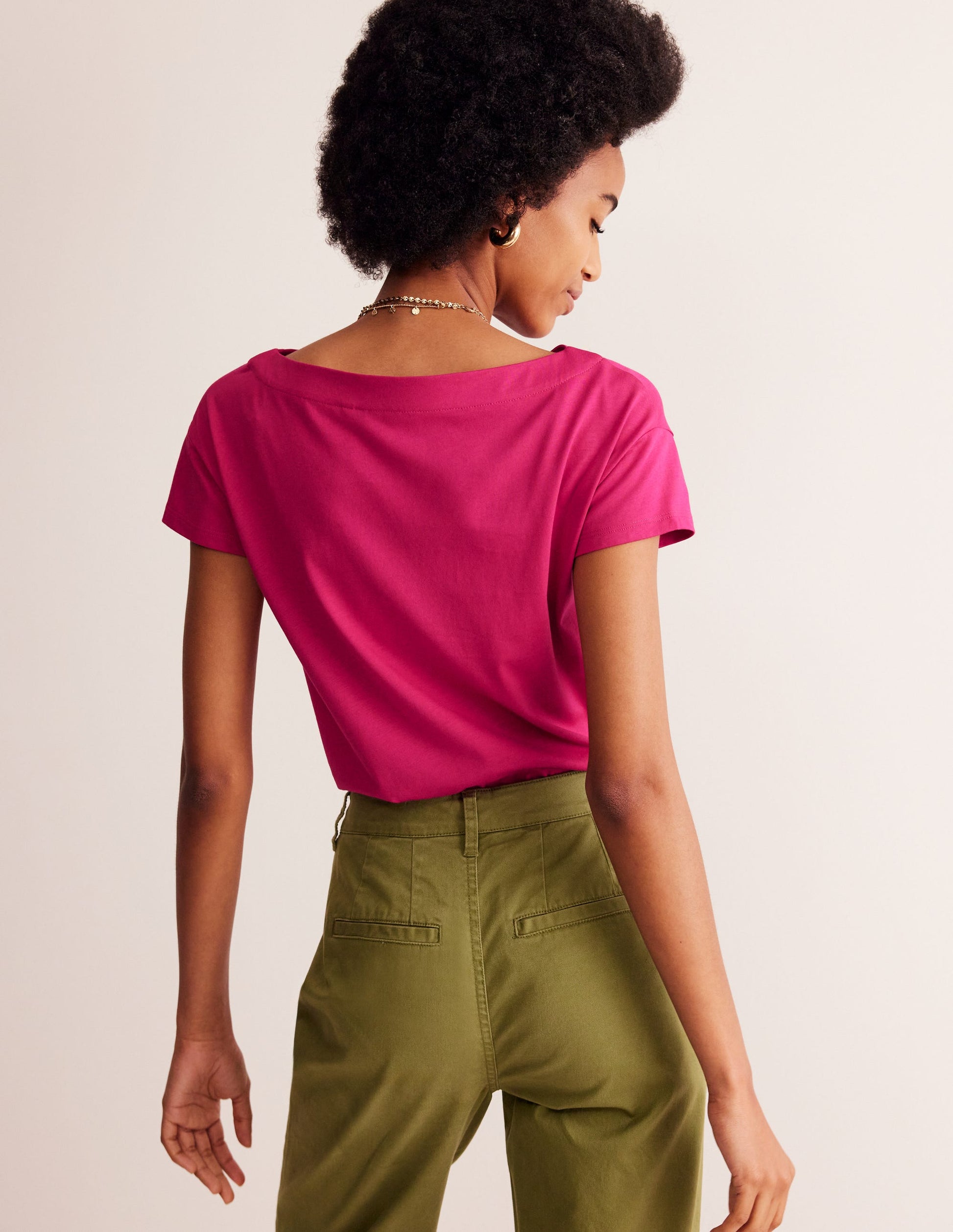 Supersoft Boat Neck T-Shirt-Cherry Jam-3