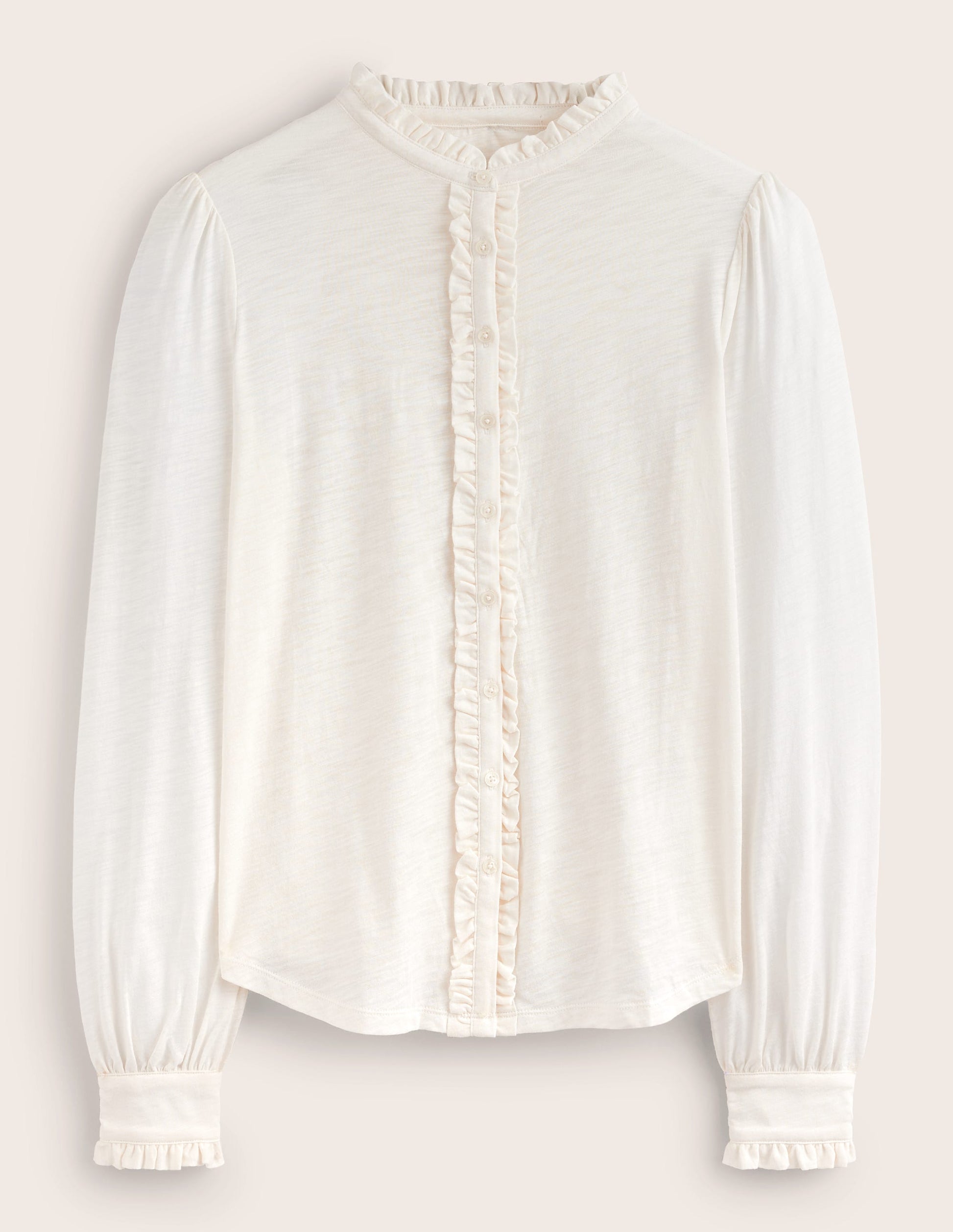Caroline Jersey Shirt-Ivory-5