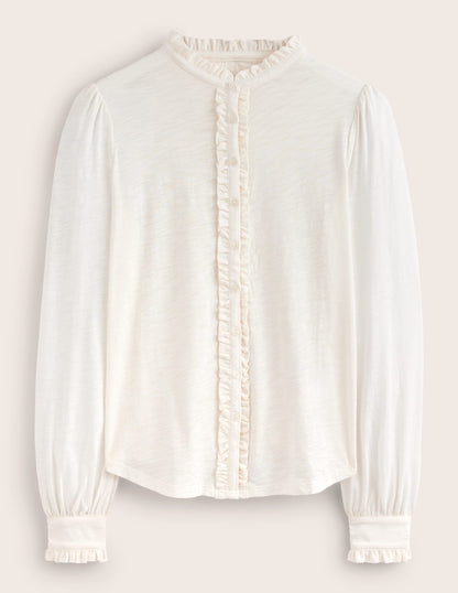 Caroline Jersey Shirt-Ivory-5