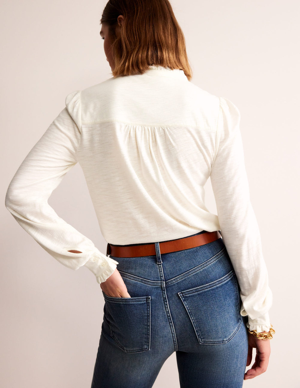 Caroline Jersey Shirt-Ivory - Image 3