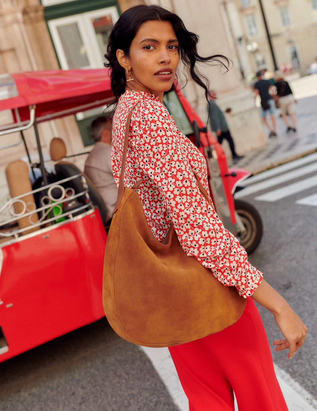 Caroline Jersey Shirt-Red, Clover Whirl - Image 5