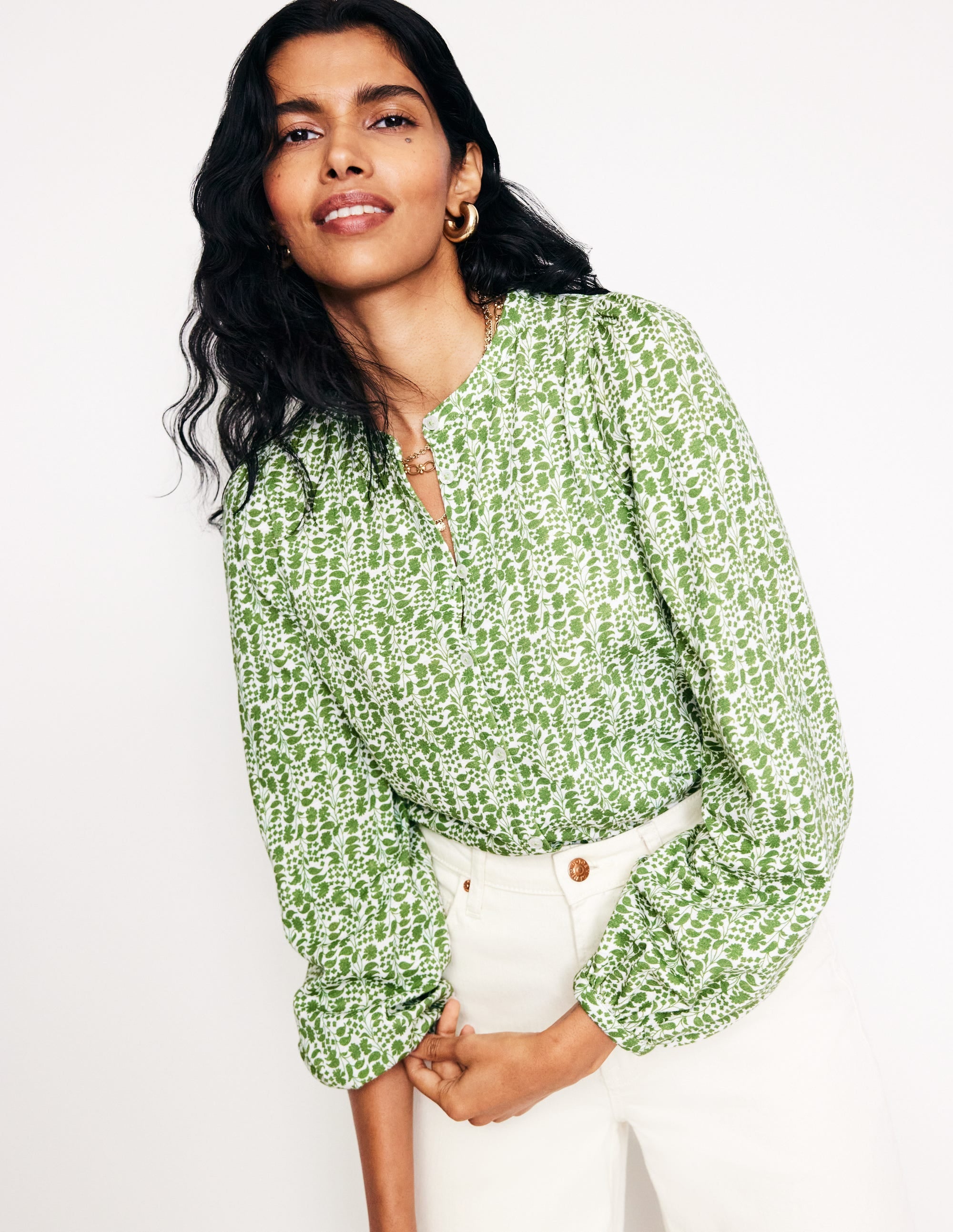 Marina Jersey Shirt-Fir Tree, Prairie Vine - Image 1