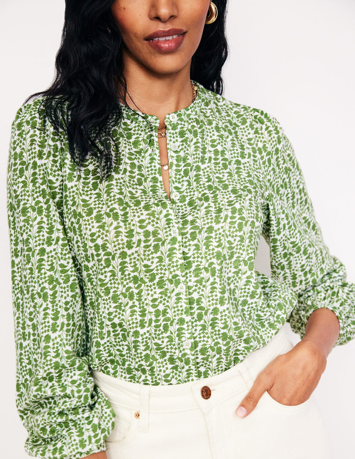 Marina Jersey Shirt-Fir Tree, Prairie Vine - Image 2