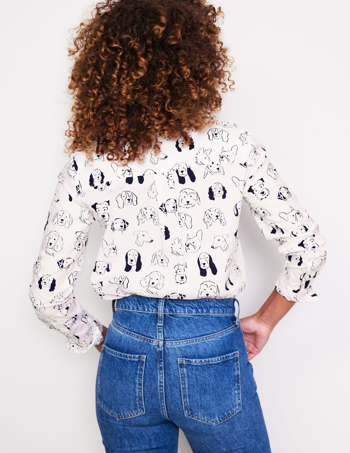 Sienna Cotton Shirt-Ivory, Dogs - Image 3