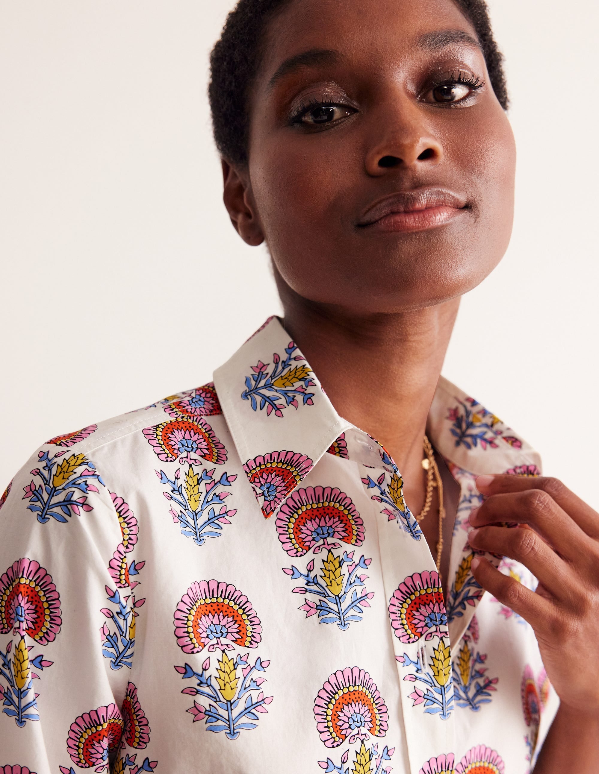 Sienna Cotton Shirt-Ivory,Passion Bud - Image 2