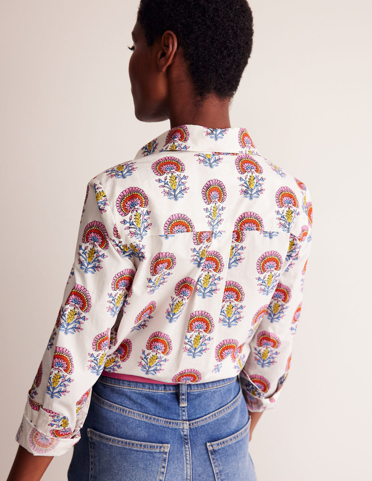 Sienna Cotton Shirt-Ivory,Passion Bud - Image 3
