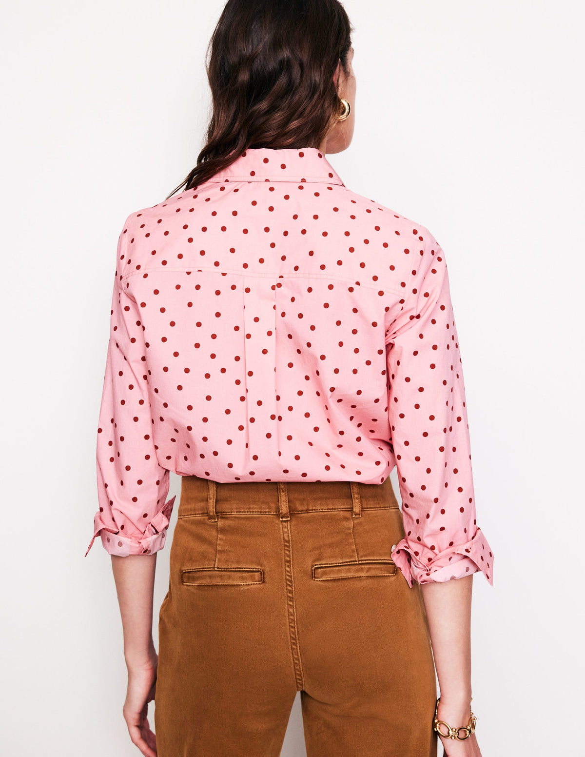Sienna Cotton Shirt-Almond Pink, Sparse Spot - Image 3