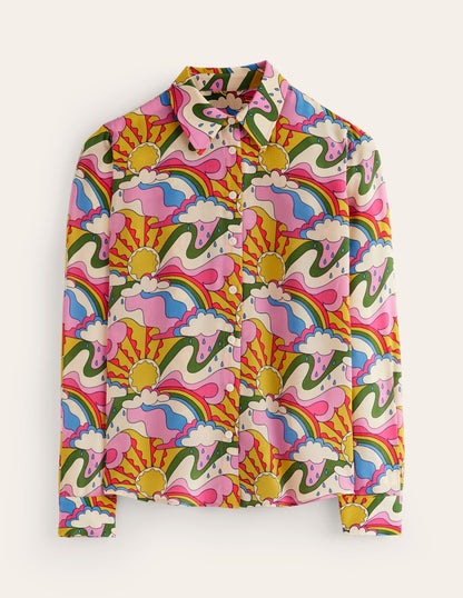 Sienna Silk Shirt-Multi, Sunshine