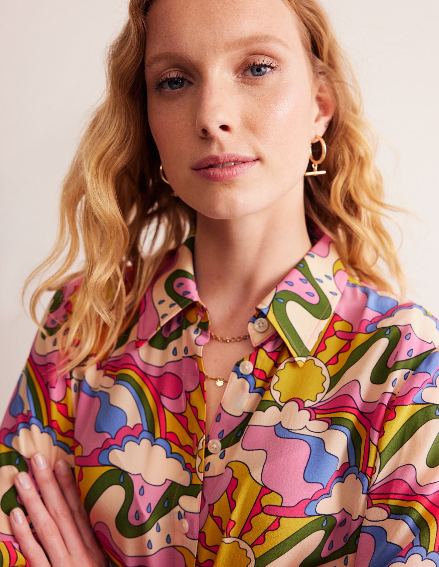 Sienna Silk Shirt-Multi, Sunshine