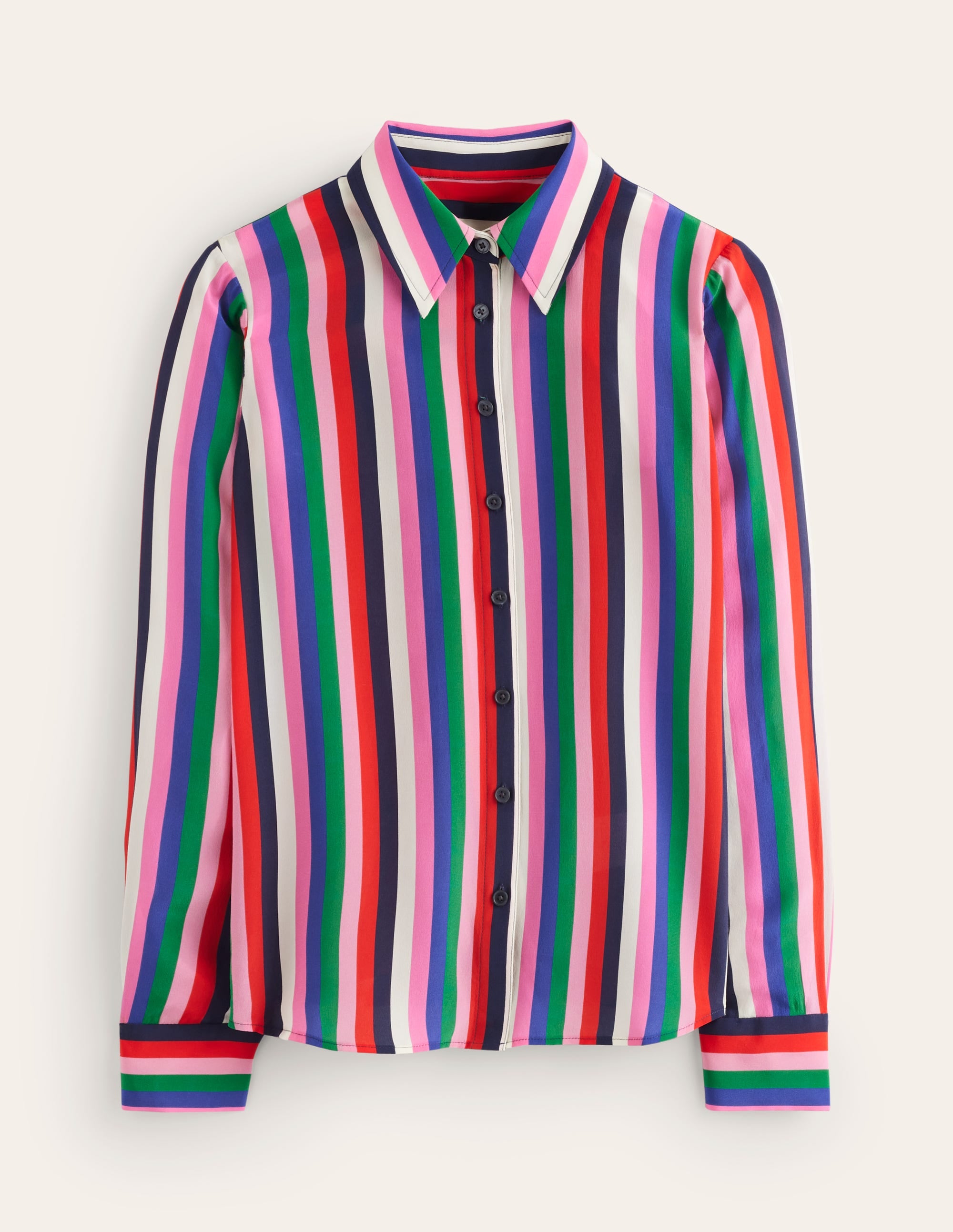 Sienna Silk Shirt-Rainbow Stripe - Image 6