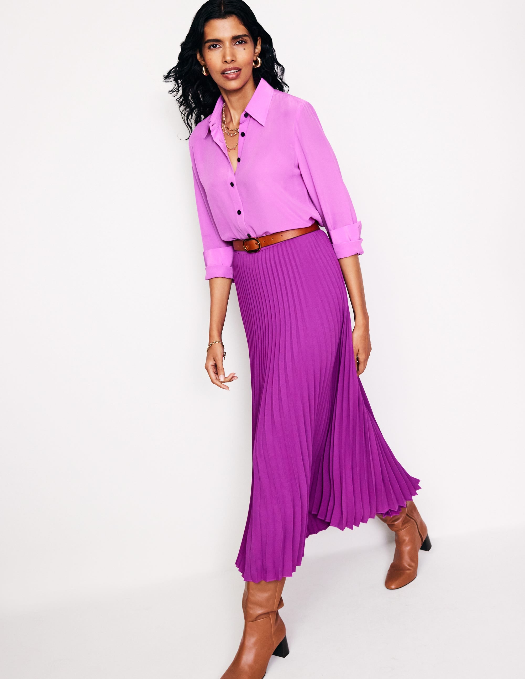 Sienna Silk Shirt-Foxglove Purple - Image 1