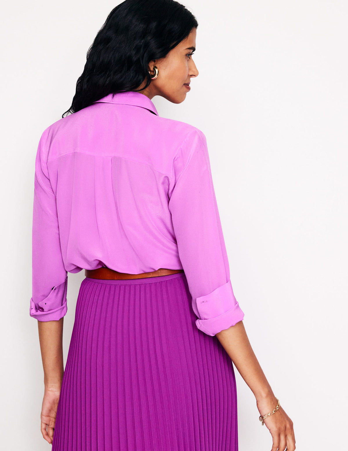 Sienna Silk Shirt-Foxglove Purple - Image 3