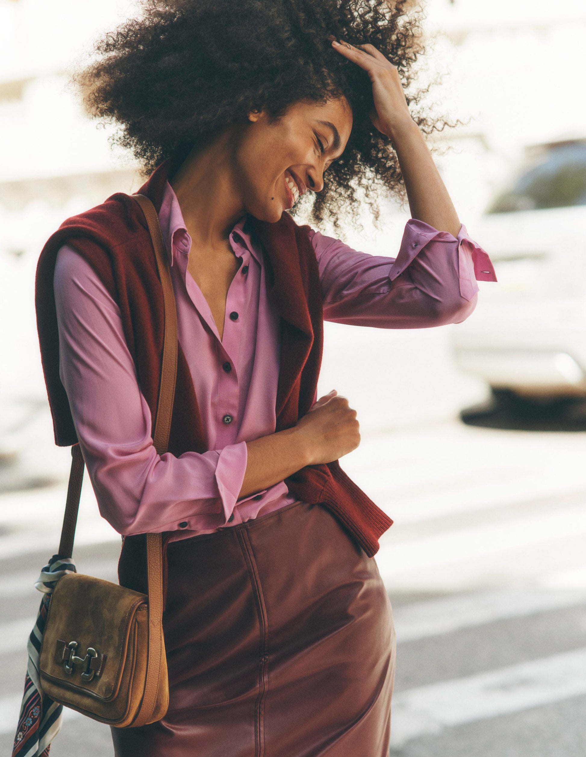 Sienna Silk Shirt-Foxglove Purple-5