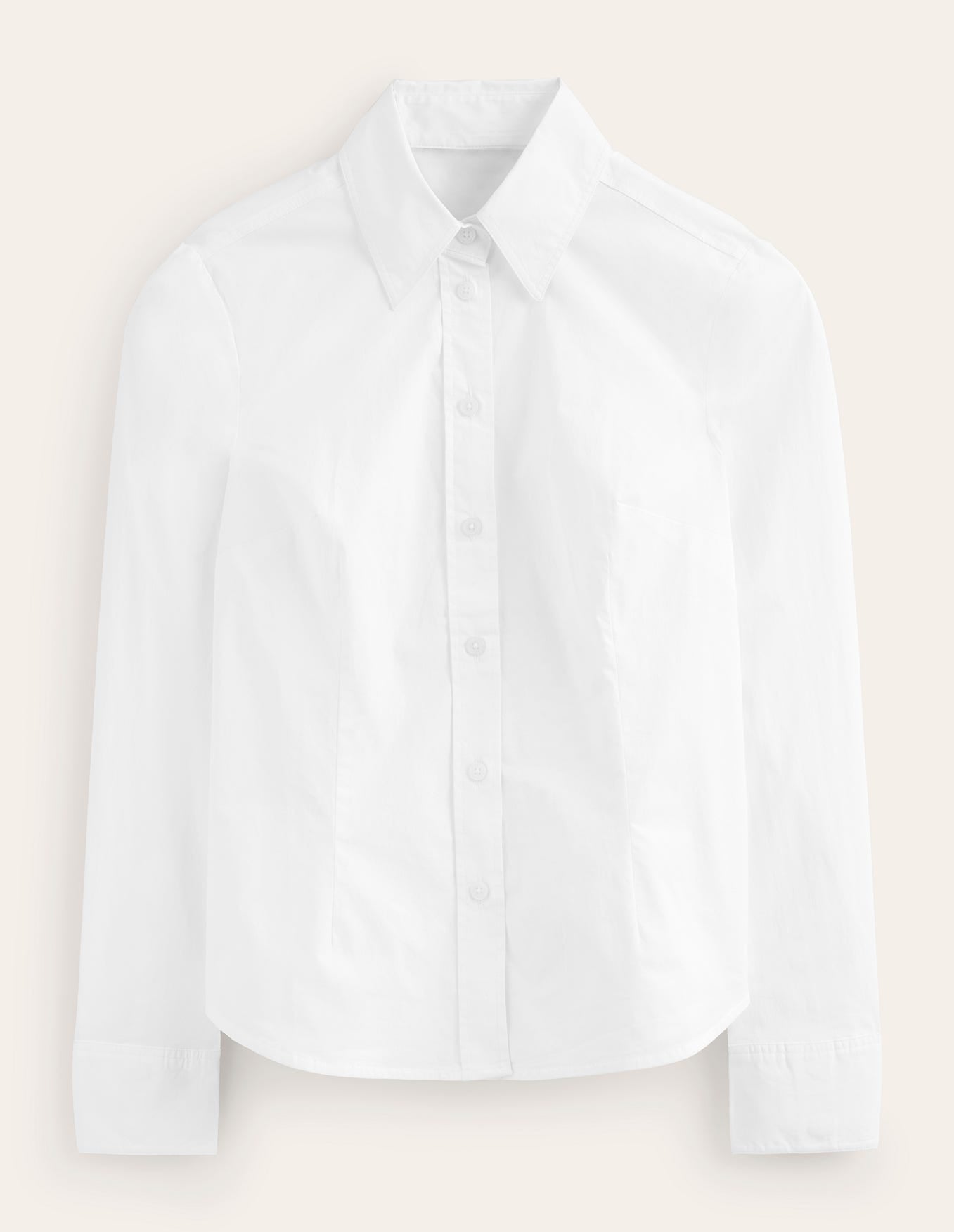 Saskia Stretch Cotton Shirt-White