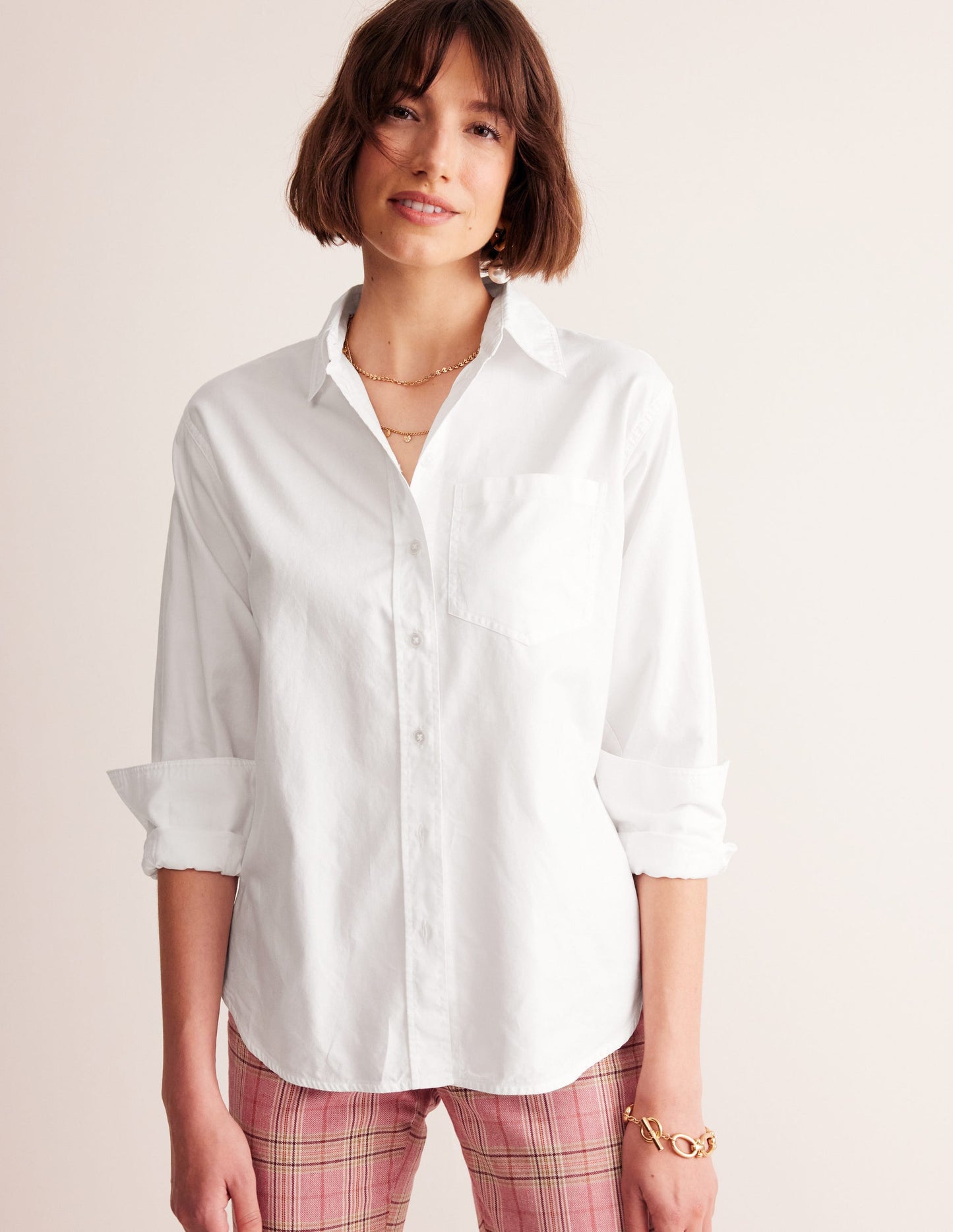 Connie Relaxed Cotton Shirt-White