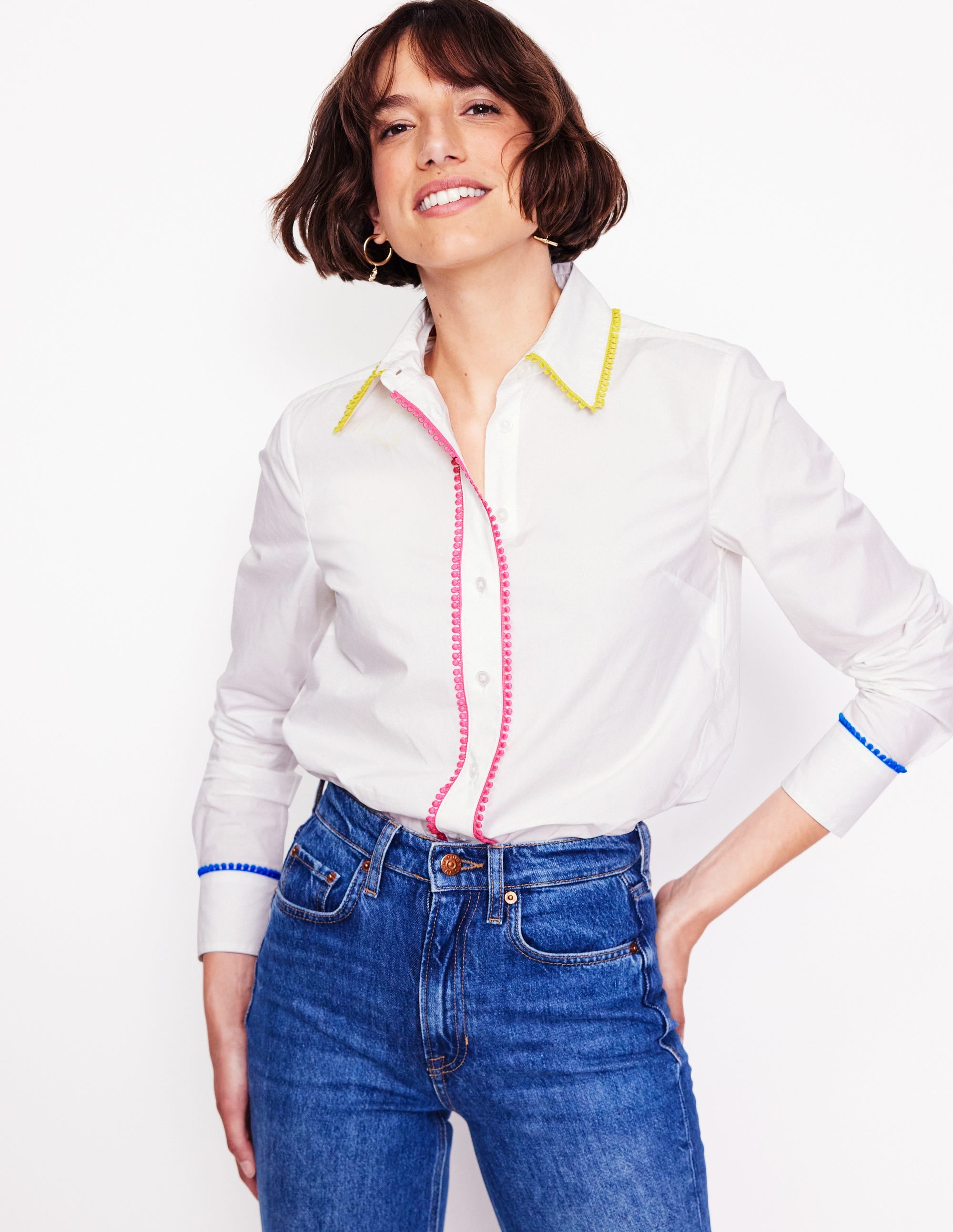 Sienna Interest Cotton Shirt-French Knot - Image 1