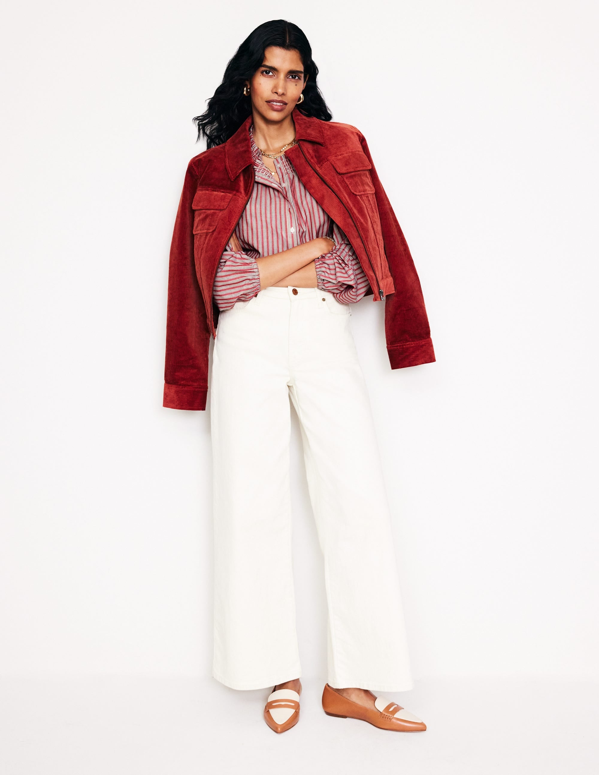Mae Cotton Smocked Blouse-Red Stripe - Image 4