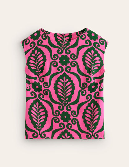 Modern Shell Top-Brilliant Pink, Foliage Stamp-5