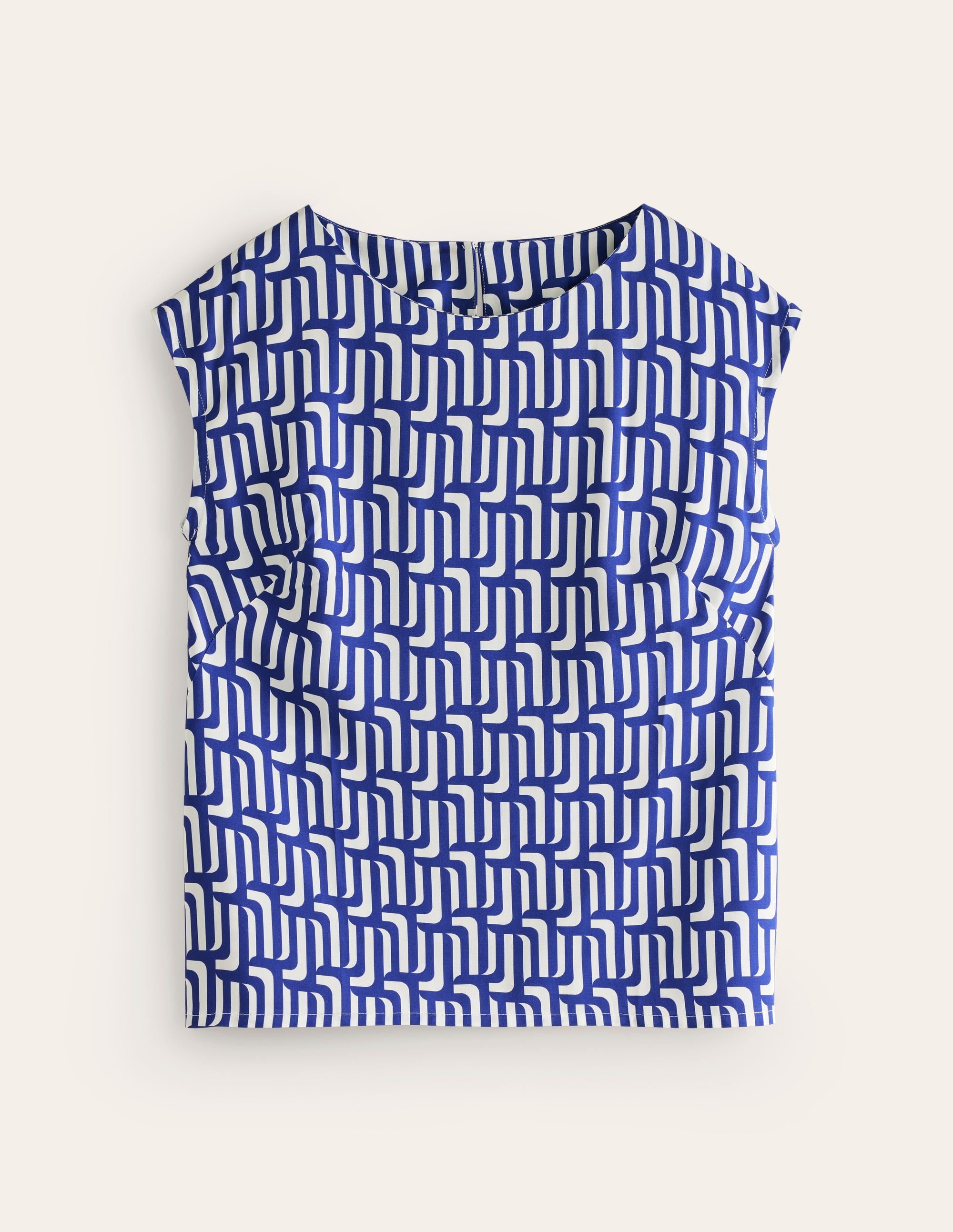 Modern Shell Top-Sapphire Blue, Falling Geo - Image 5