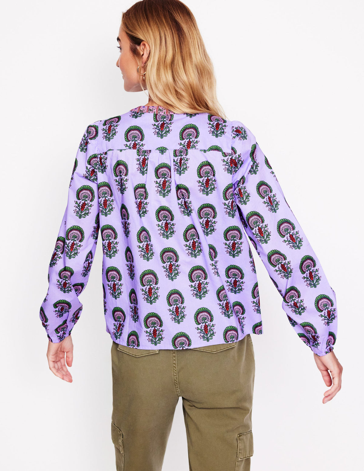 Savannah Cotton Blouse-Iris Purple, Passion Bud - Image 4