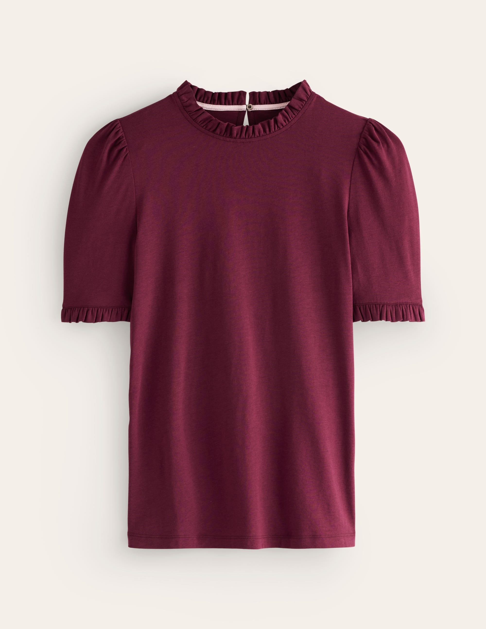 Supersoft Frill Detail T-shirt-Deep Wisteria - Image 5