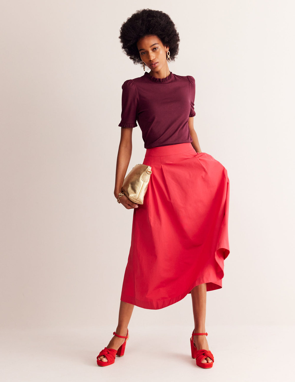 Supersoft Frill Detail T-shirt-Deep Wisteria - Image 4