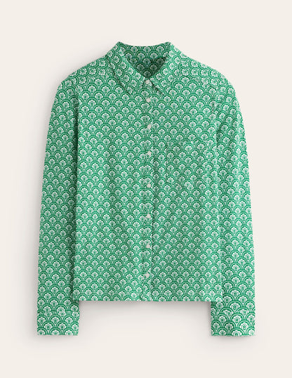 Amelia Jersey Shirt-Green, Trellis Pop