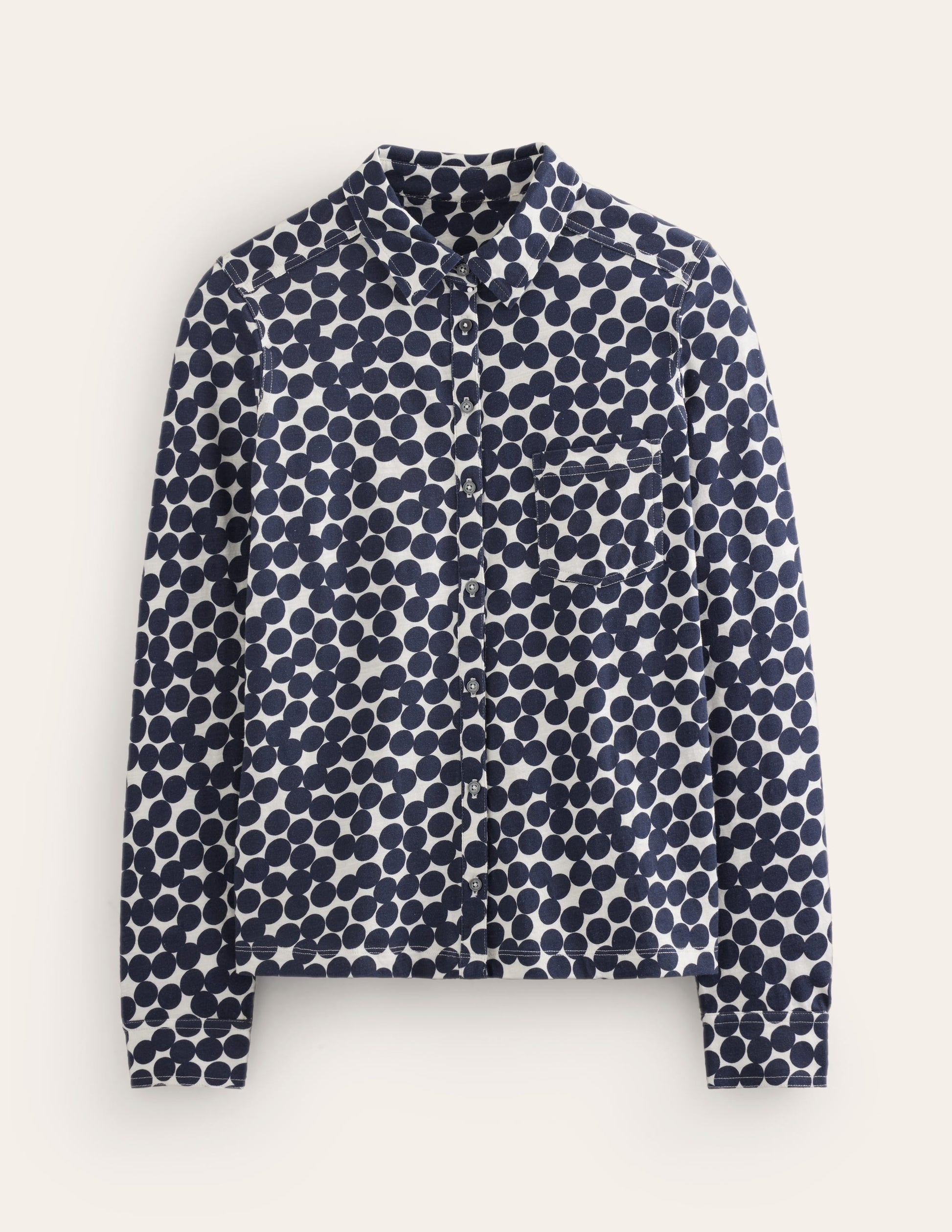 Amelia Jersey Shirt-Navy, Spot Cluster-5