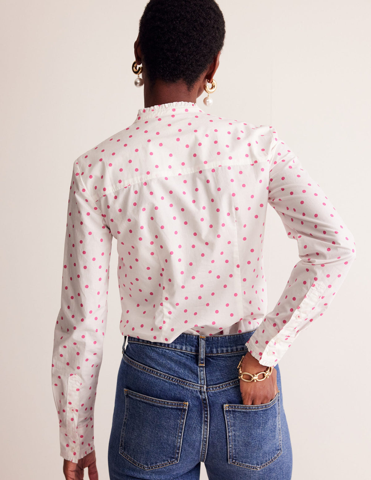 Phoebe Shirt-Ivory, Party Pink Spot - Image 3