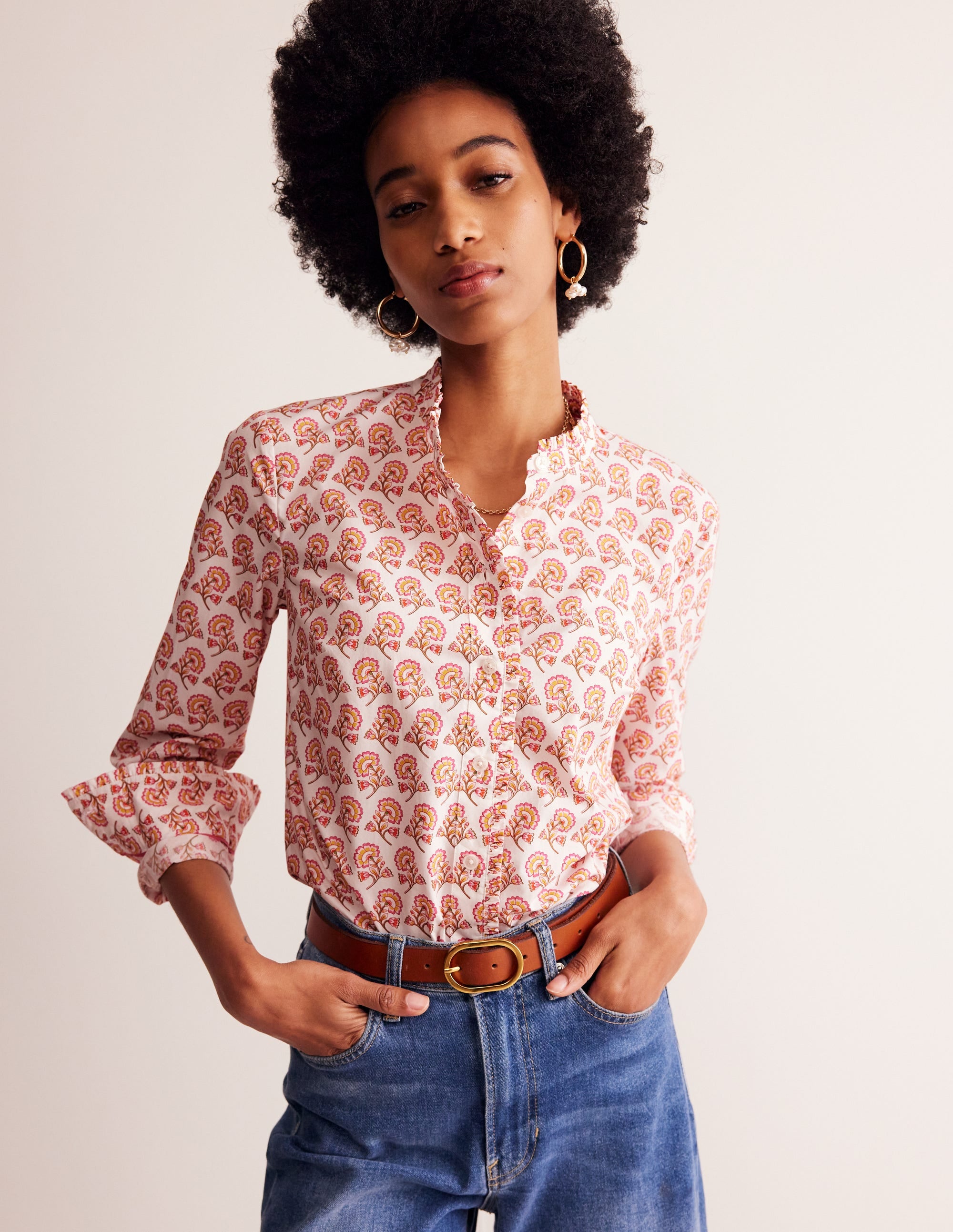 Phoebe Shirt-Ivory, Azelia SprIg - Image 1