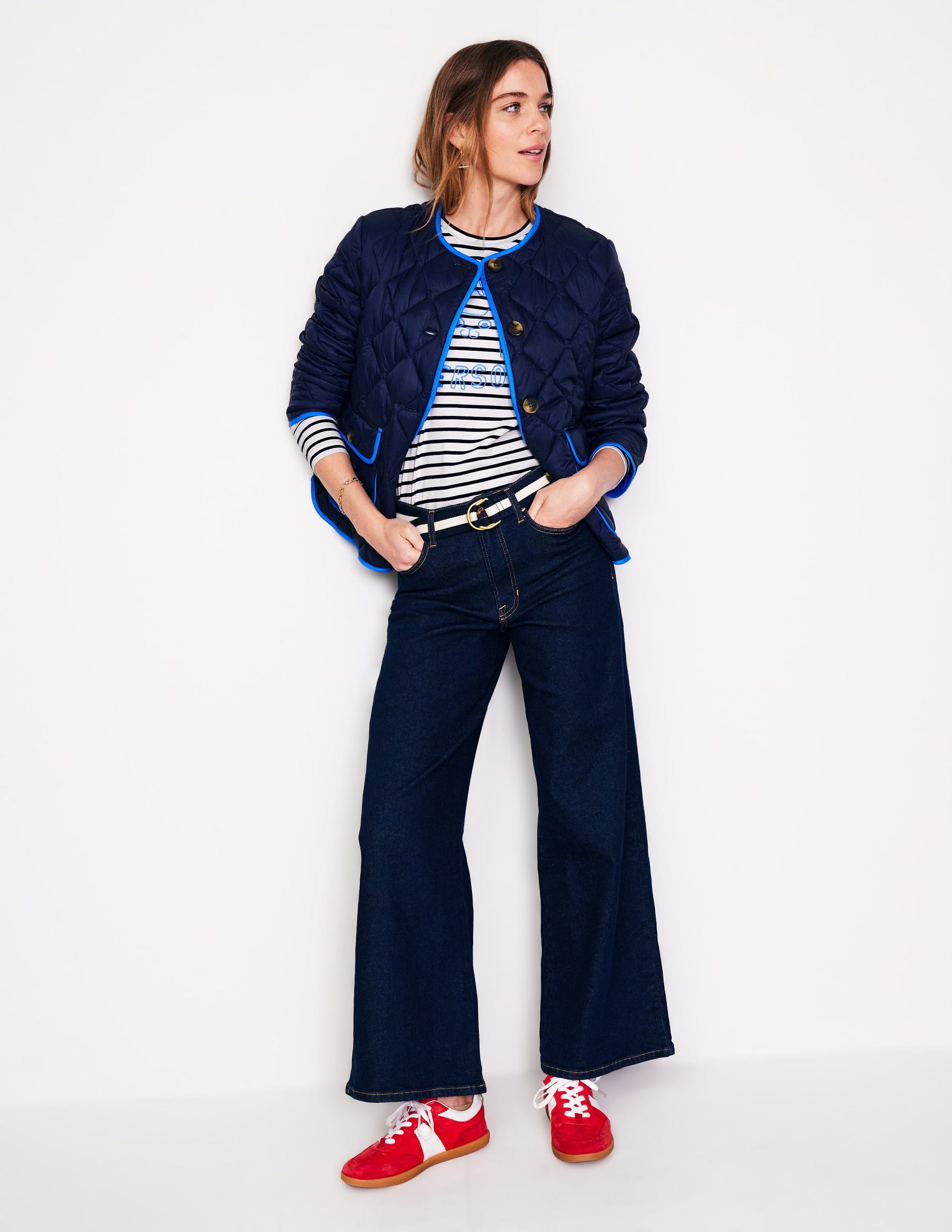 Embroidered Regular T-Shirt-Ivory, Navy, Cat Person-4