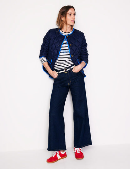 Embroidered Regular T-Shirt-Ivory, Navy, Cat Person-4