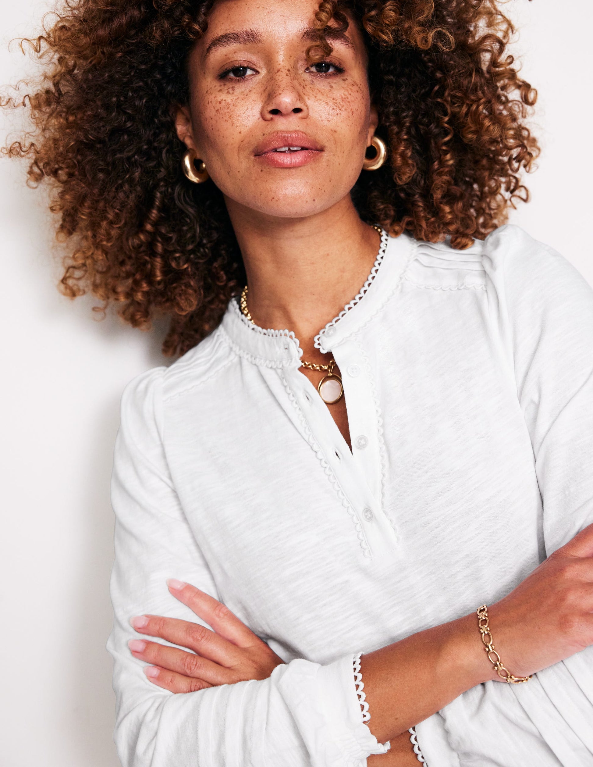 Henrietta Pintuck Henley Top-White-2