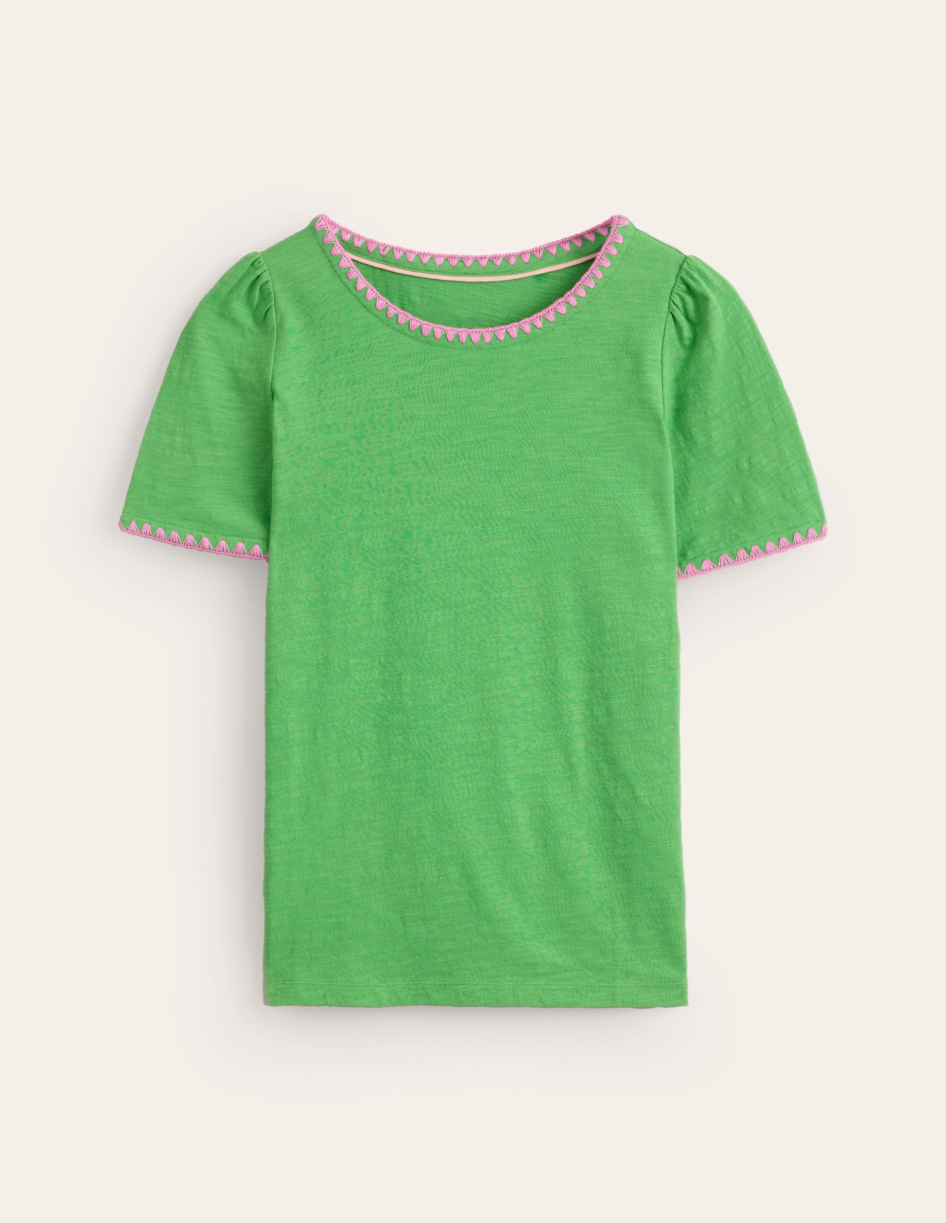 Ali Crochet T-shirt-Kelly Green-5