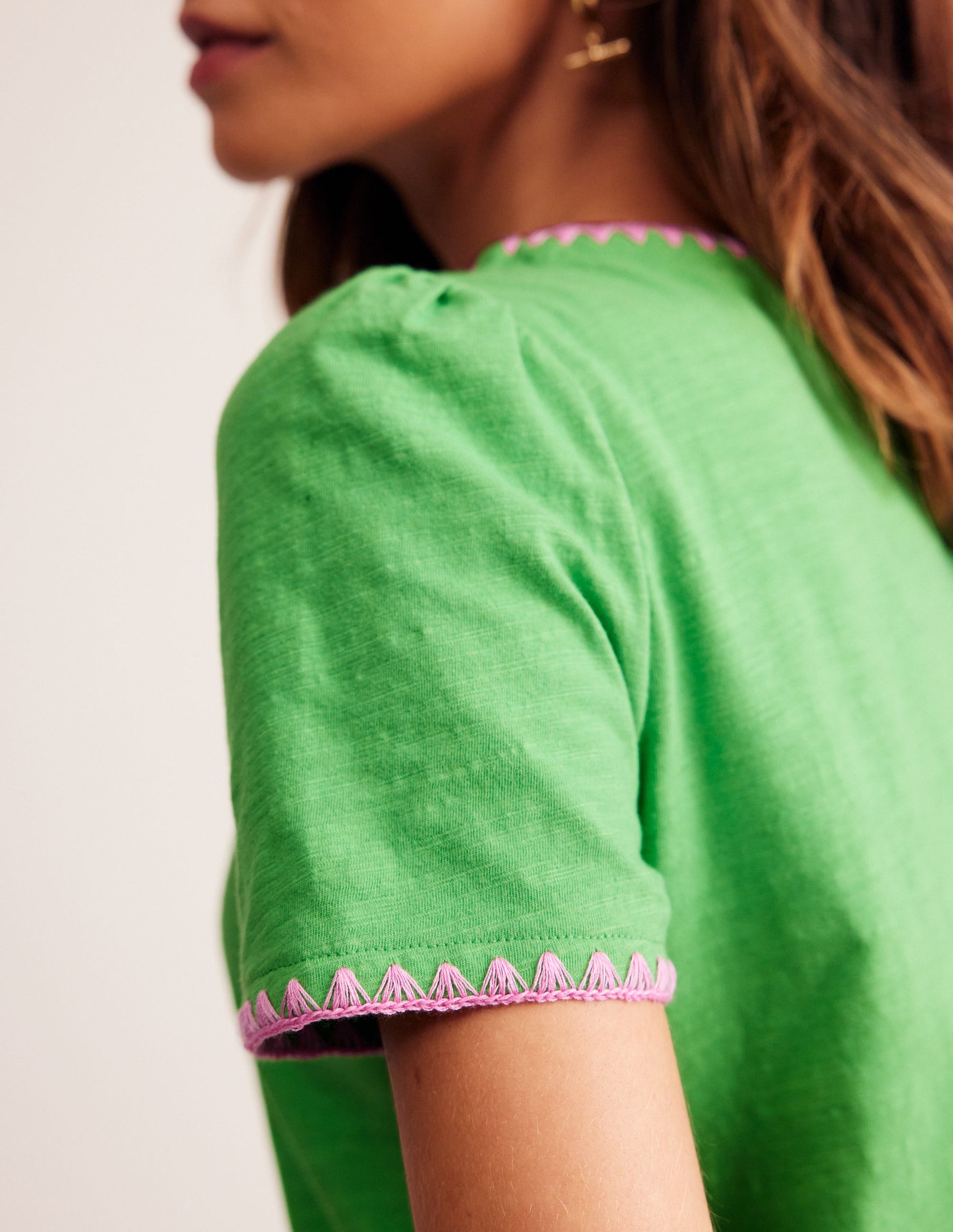 Ali Crochet T-shirt-Kelly Green-2