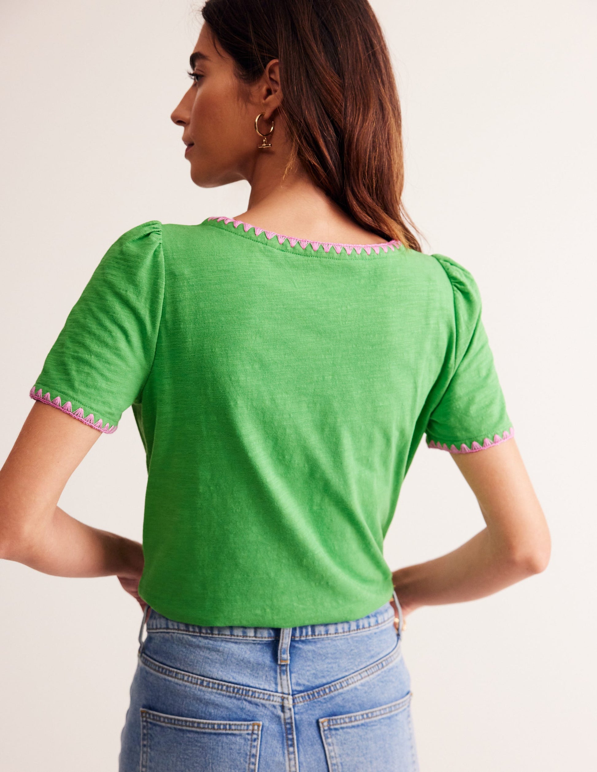 Ali Crochet T-shirt-Kelly Green-3